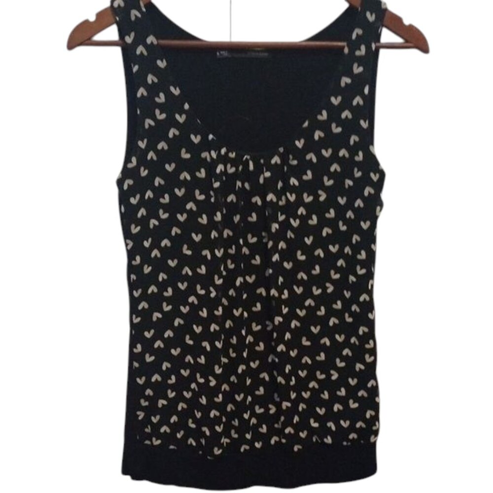 Maurices Black & White Heart Tank Top Women’s Small